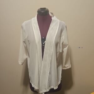 Elegant White Sheer Cardigan